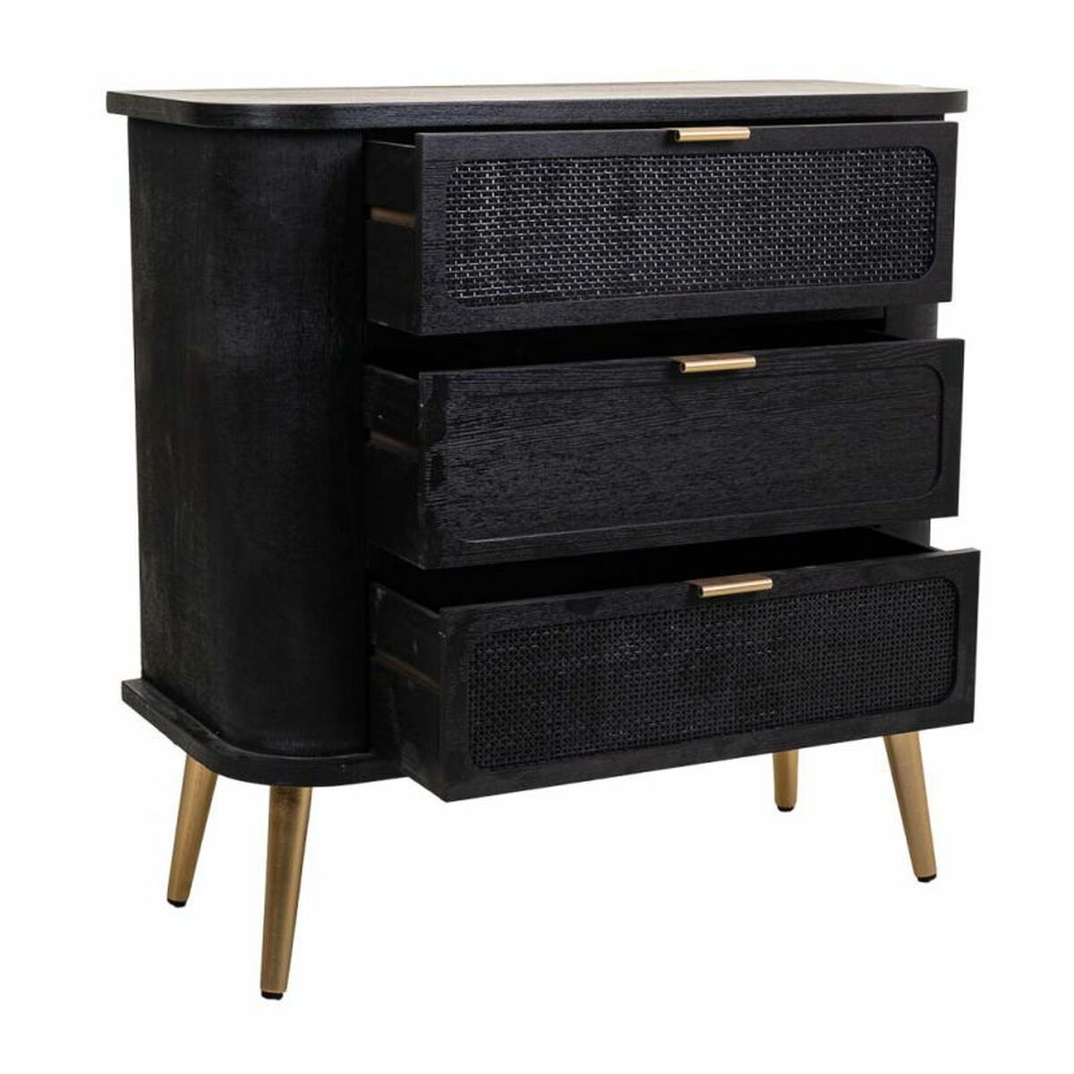 Kommode Alexandra House Living Sort Træ MDF 35 x 81 x 80 cm